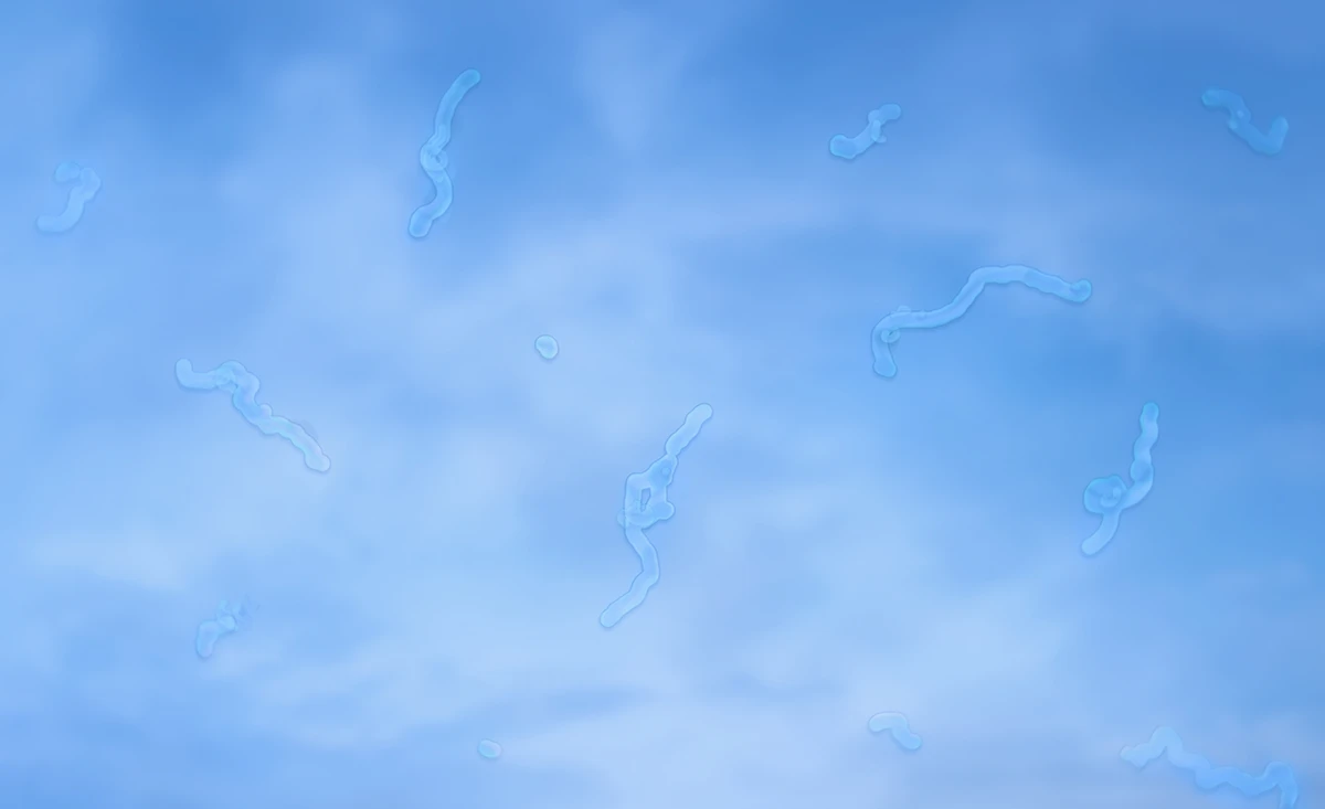 eye floaters on a bright sky background